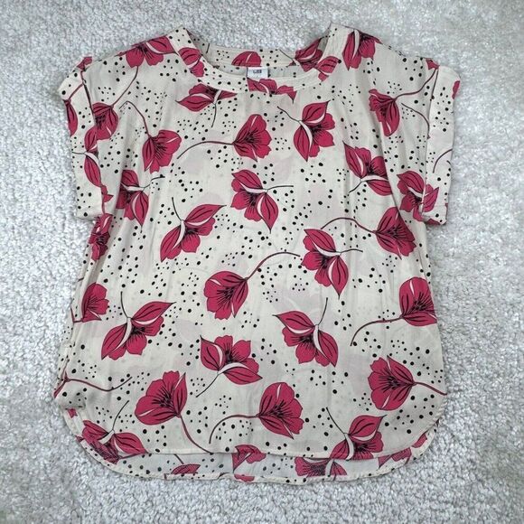 Cabi Boxy Top Ivory Pink Floral Blouse - Picture 2 of 8